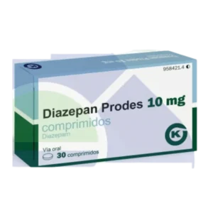 Diazepam Prodes 10mg tablets in original packaging, used for anxiety, muscle spasms, and seizure relief.