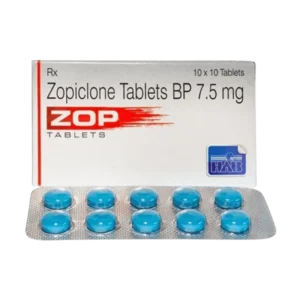 Zopiclone 7.5mg Blue Tablets pack for insomnia relief.