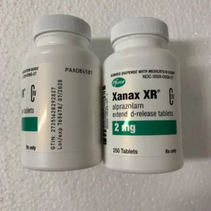 Blister pack of Xanax (Alprazolam) 2mg tablets – prescription medication used for anxiety and panic disorders.