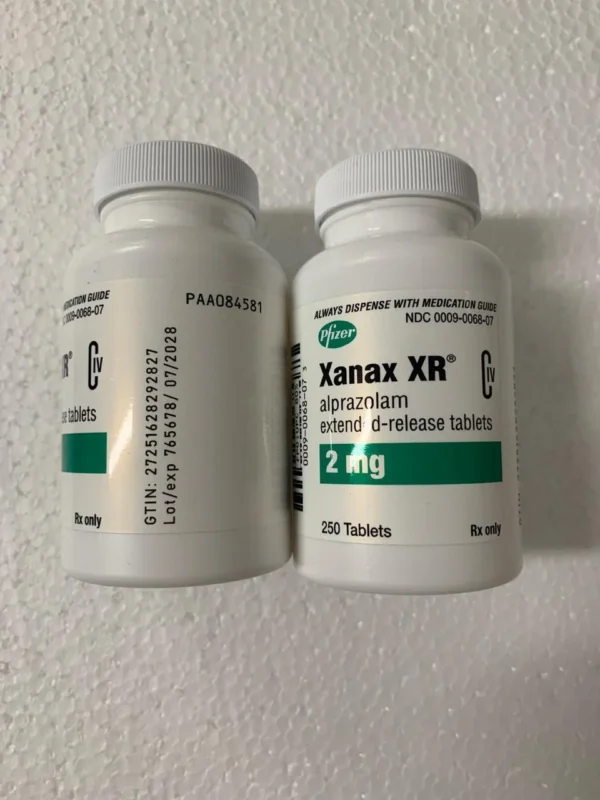 Blister pack of Xanax (Alprazolam) 2mg tablets – prescription medication used for anxiety and panic disorders.
