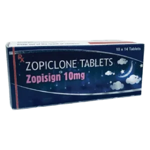 Blister pack of Zopisign Zopiclone 10mg tablets, a prescription sleep aid used for short-term treatment of insomnia.