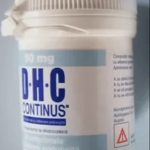 Box of Dihydrocodeine Continus 90mg prolonged-release tablets for severe chronic pain relief